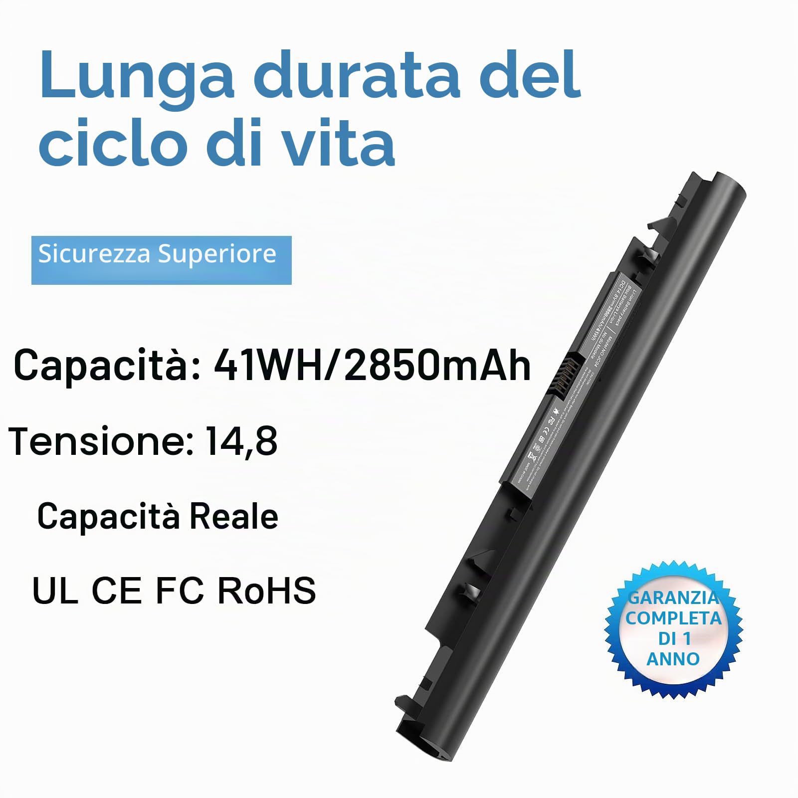 2850mAhJC04 JC03 Batteria di ricambio per HP 919700-850 919701-850 Pavilion 250 G6 255 G6 17-AK025NG 17-BS011DX15-BS650UR 15-BS650TX 15-BS635TU 15-BS635UR 15-BW635UR TPN-C129