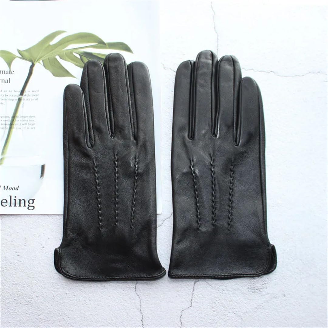 Damen Schaffell Handschuhe Leder Ungefüttert Dünn Can Touchscreen Outdoor Sport Fahren Reithandschuhe Gelblich Braun 10
