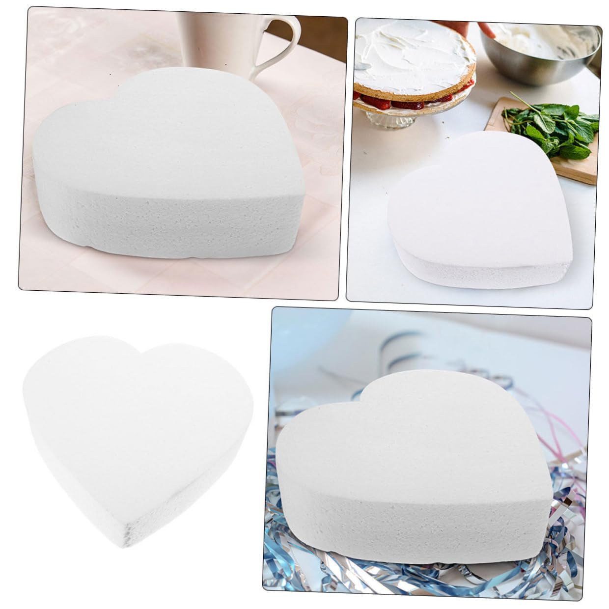 BESPORTBLE Décorations Gâteaux Cœur Forme Mousse Outils Pâtisserie Accessoires Photo Gâteaux Décorations Fête Modèle Loisirs Créatifs