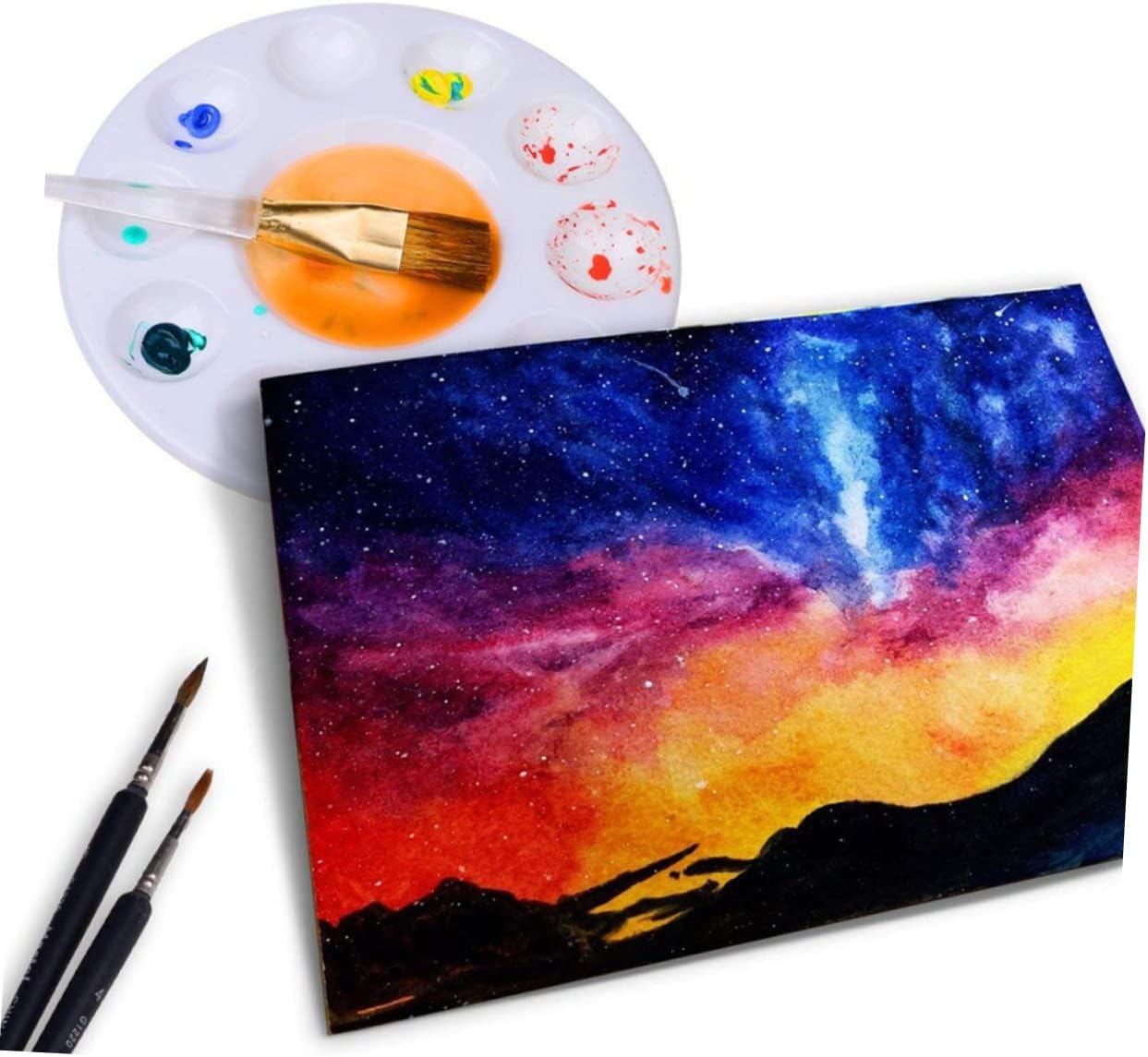 Holibanna 28pcs Sturdy Watercolor Paint Trays Palette Wells for Artists Students Boys and Girls