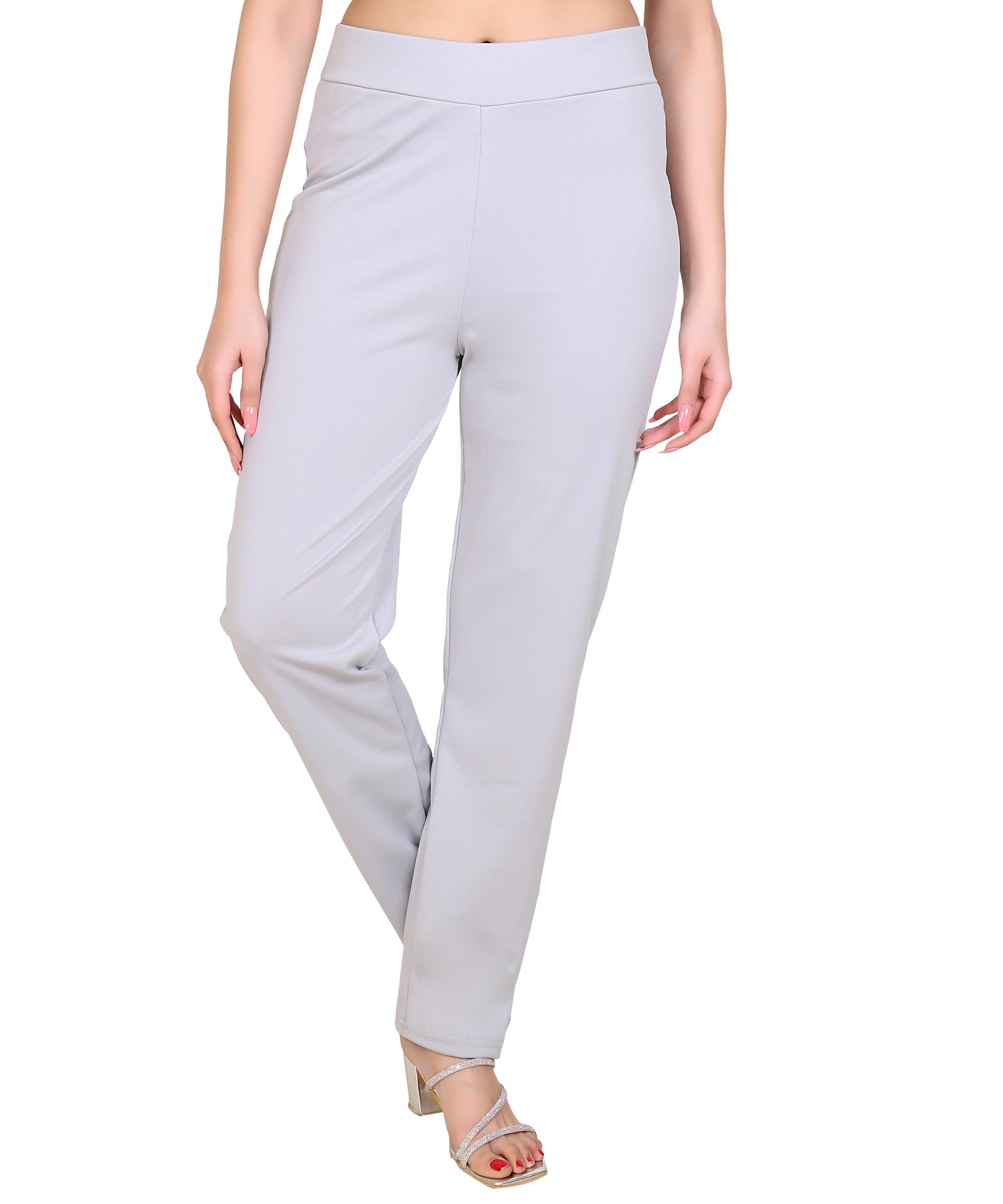 Womens Regular fit, Microfiber Office wear Formal Trousers Pant-image-38