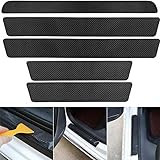 WUDIWEI 5PCS Car Door Sill Protector for Jeep Renegade BU/Hybrid 2015-2024, Carbon Fiber Texture Door Entry Guard Accessories Threshold/Rear Bumper Guard Stickers