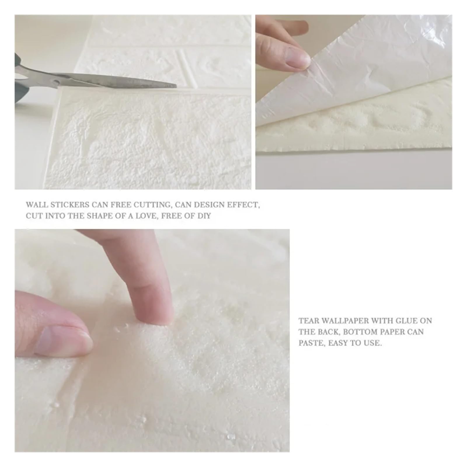 Panneaux Muraux 3d,Papier Peint Brique Autocollants Muraux 3D Effet Brique 70 x 77 cm, Papier Peint Auto-Adhésif en Mousse PE pour Salon(1)