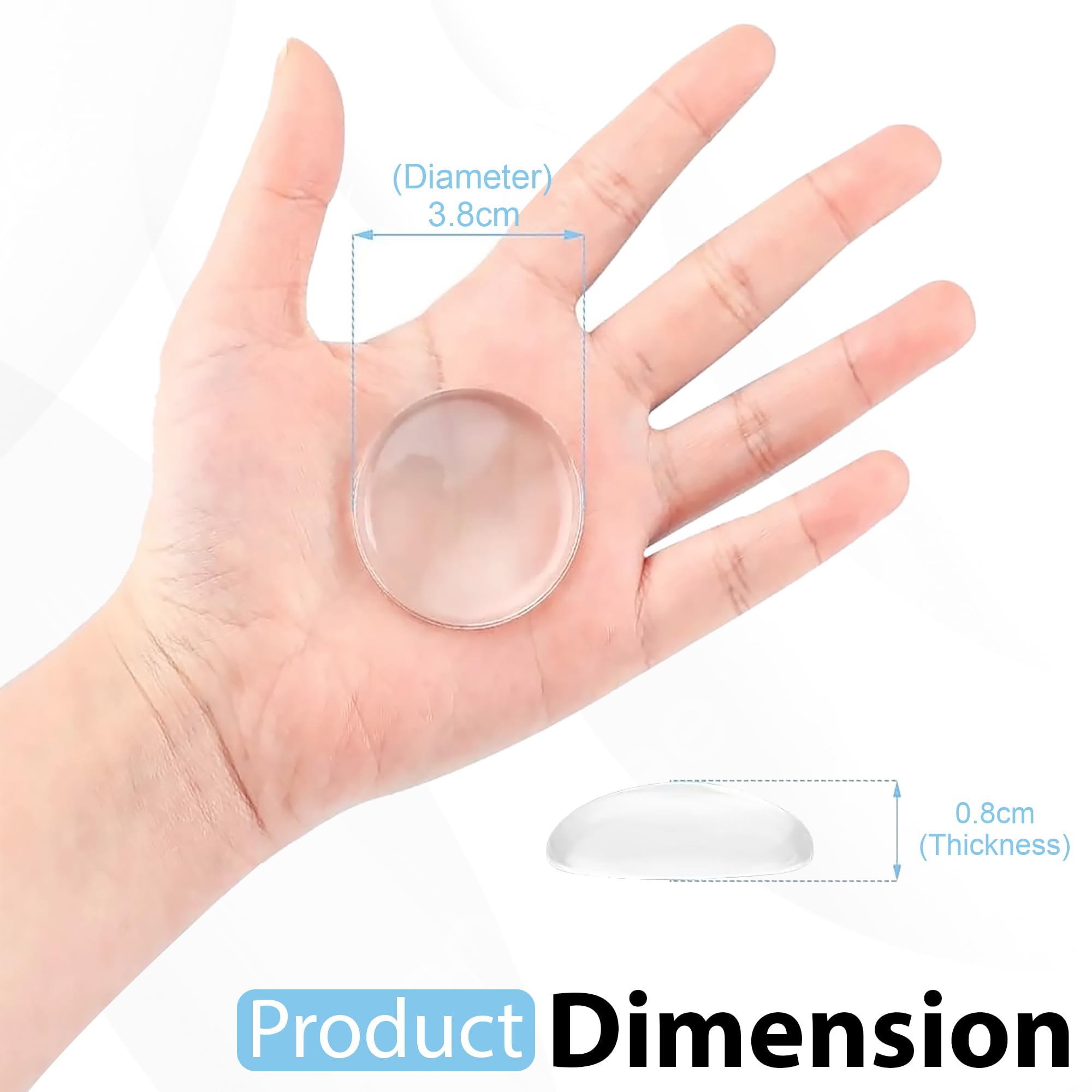 GLUN® Clear Rubber Self Adhesive Door Bumper Stopers Wall Protector, Handle Knob, Shield Bumper Guard for Wall, 6 Piece Pack — Amazon image 5