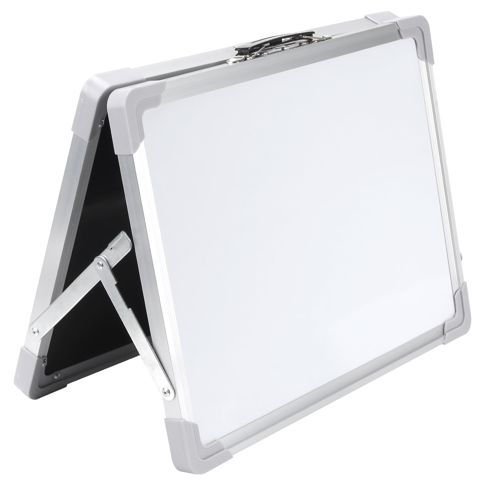 ZOENHOU Tableau Blanc Effaçable Magnétique Double Face 30x40 cm sur Pied avec Cadre en Aluminium - Whiteboard Pliable pour Maison, Bureau, École, Salle de Classe