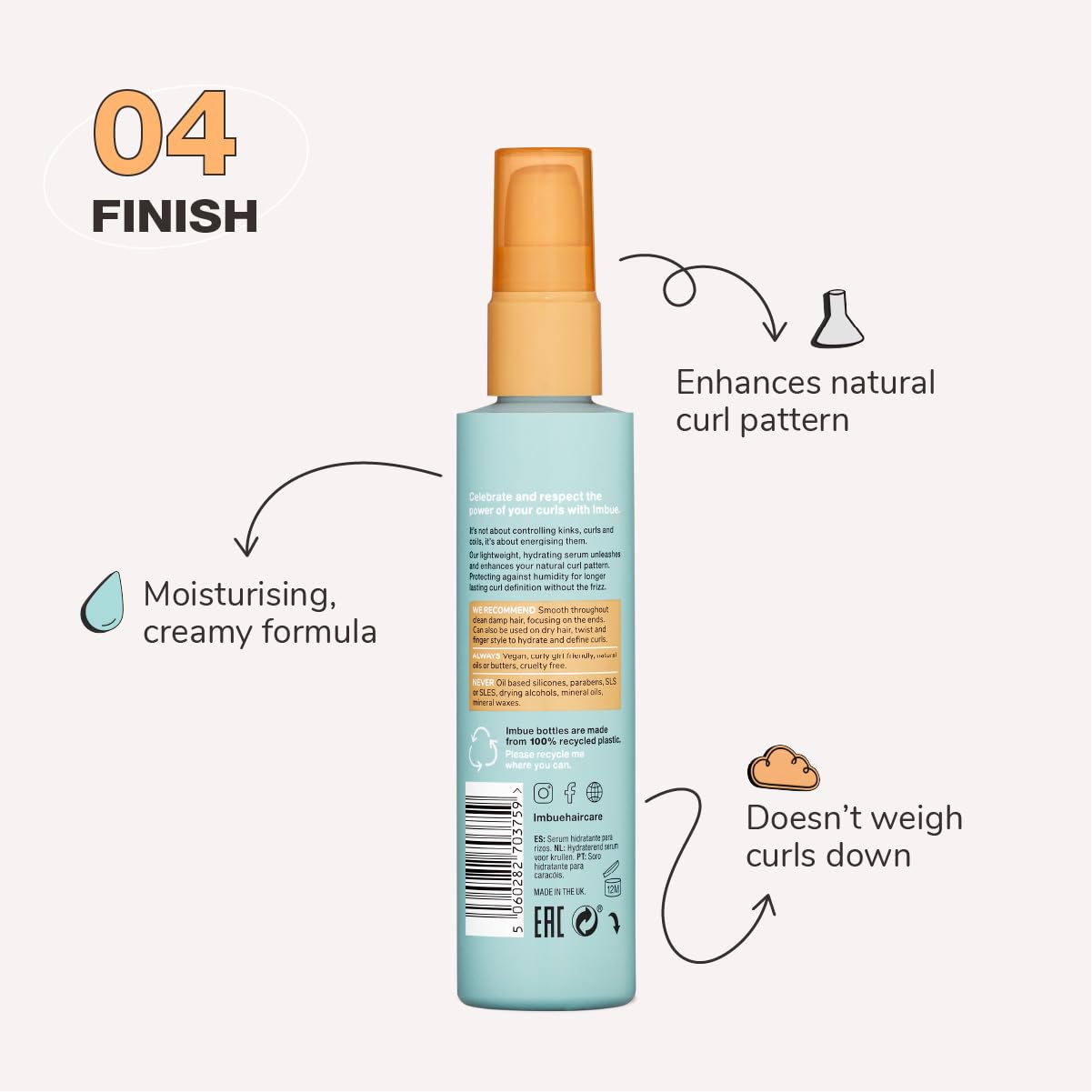 Imbue Curl Nourishment Oil for Curly Hairs 3.3 fl oz - Vegan, Curly-Girl Compliant, Curls Styling Product