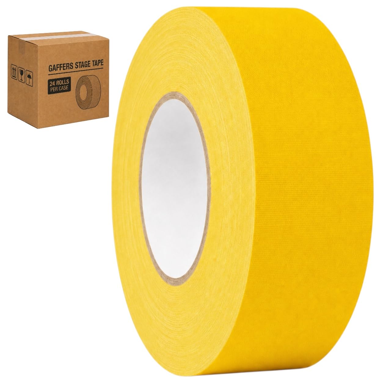 GGR Supplies CGT-80 Gaffers Stage Tape, Yellow, 2 in x 60 yd, 24-Pack