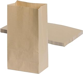 5PCS Paper Bags, Lunch Bag, Brown Paper Bags, Bolsas De Papel Para Negocio, Snack Bags, for Holding Dry Food, Sandwich, Bread, Coffee Beans, Fruit, Etc (Medium(3.1x4.92x9.45in))