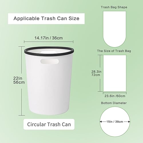 Miniatura 3 de Toplive Bolsa de basura de 13 galones, 45 unidades, bolsas de basura degradables de 2 mil de grosor, sin perfume, bolsas de basura para el hogar, al