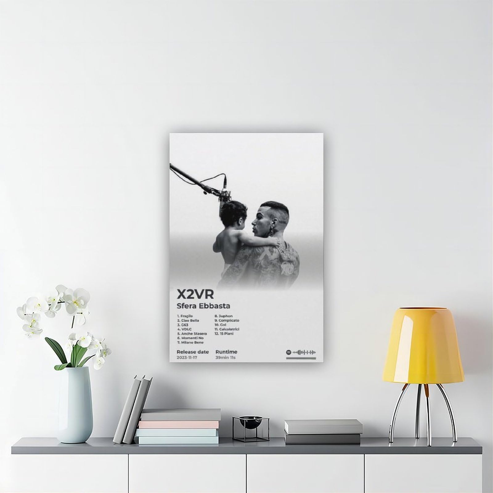 PJEYGF Poster su tela con copertina di album musicali Sfera Ebbasta Rapper Hip Hop X2VR per decorazione domestica regalo