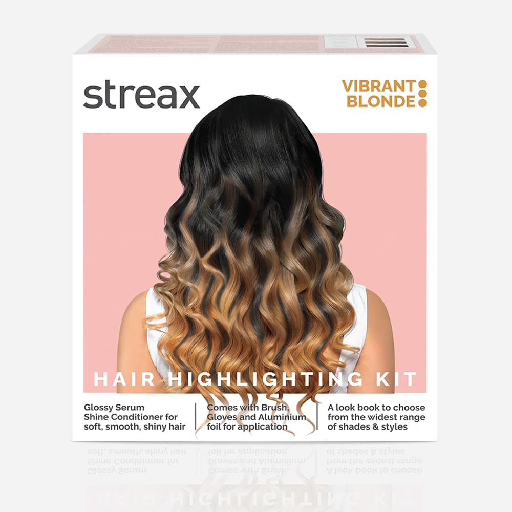 Streax HC Highlighting Kit Blonde Hair Colour, Vibrant Blonde 180g 12 gm Box-image-22