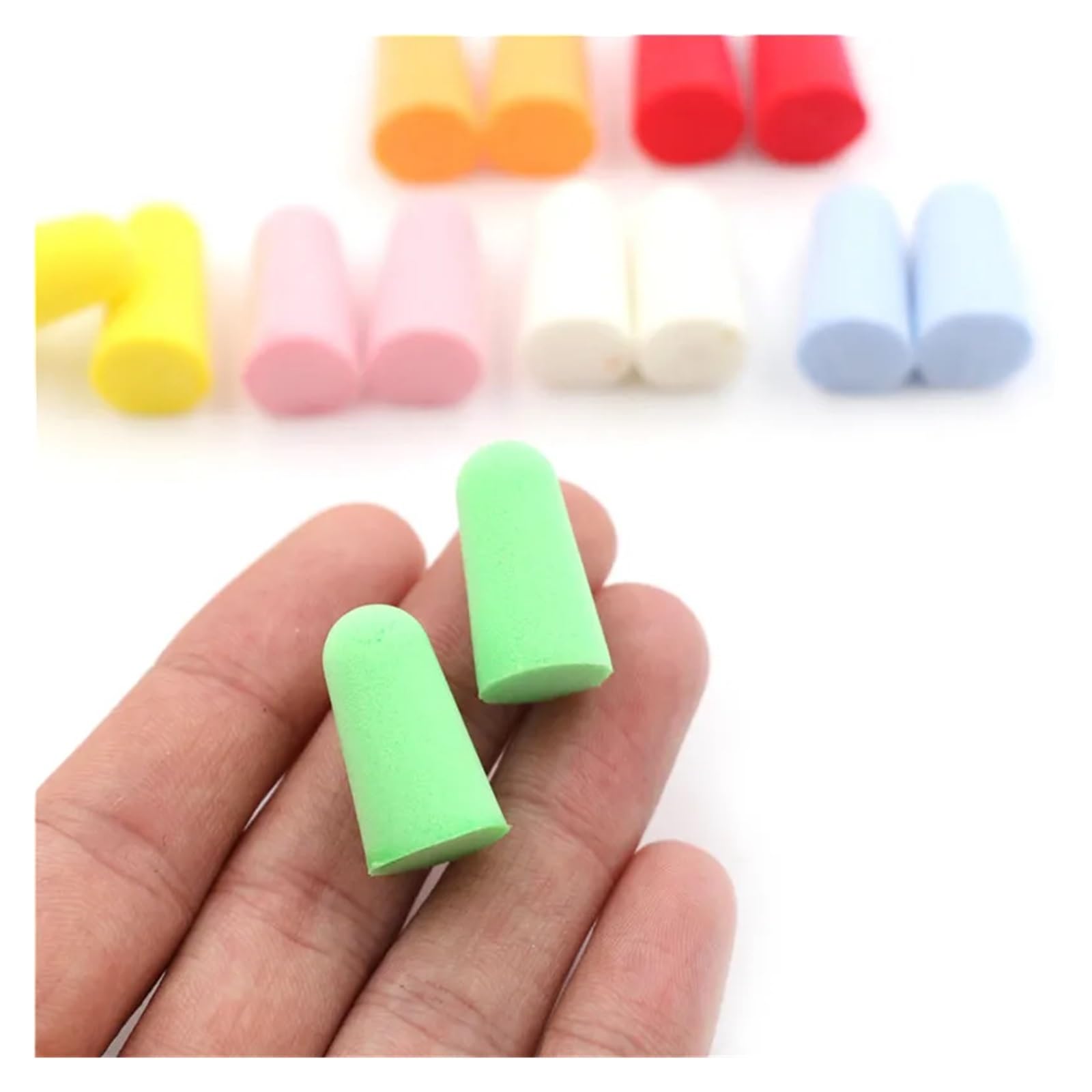 Tapones para los oídos para dormir, 10 pares de tapones para los oídos de espuma de poliuretano, antirruido, cómodos para estudiar el sueño (rojo)