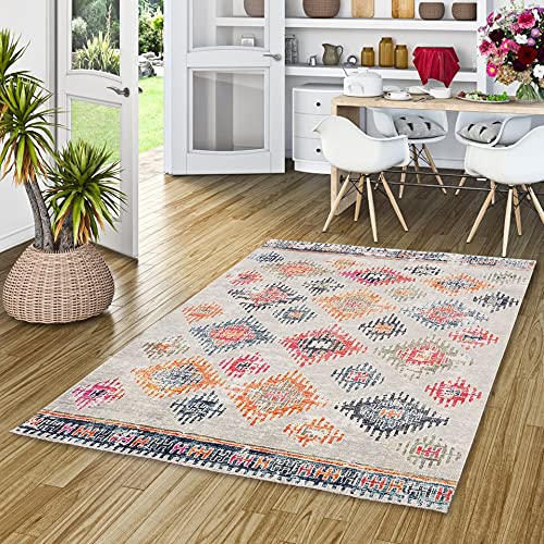 Pergamon Vintage Zoe - Tapis de Designer - Orient Losange Colorée Vintage - 5 Tailles