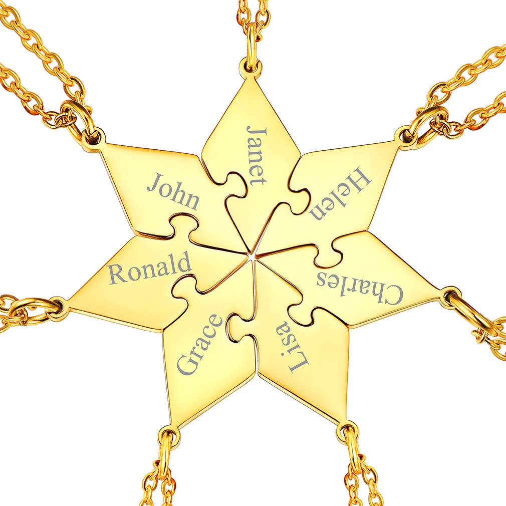 FaithHeart Collana dell'Amicizia 3/4/5/6/7/8 Pezzi Ciondoli a Losanga Separabili Nomi Personalizzati del Migliore Amici Catene Regolabili Gioielli Best Friends BFF per il Regalo di Natale Compleanno