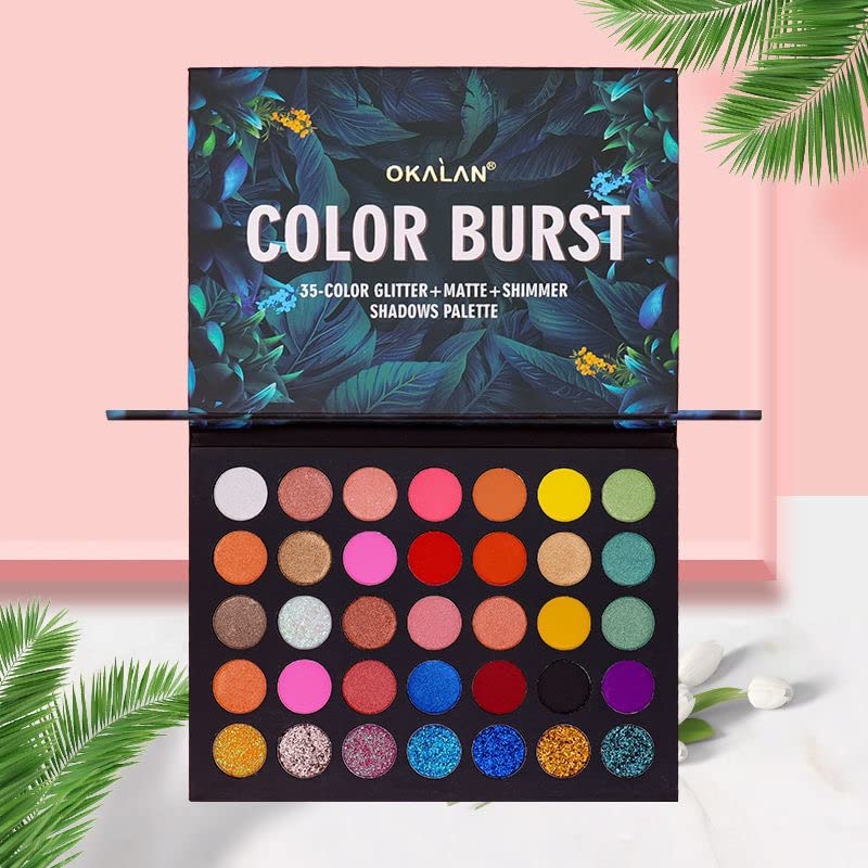 Miniatura 3 de Paleta de sombra de ojos 35 colores de larga duración brillo brillo sombra de ojos maquillaje