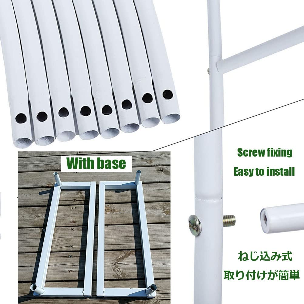 Macetero metálico de Arco para jardín con Soporte para Rosas, Apto para Plantas trepadoras, Disponible en Negro, Verde y Blanco, Altura de 1,2 a 3 Metros, Ancho de 2,2 a 2,3 Metros, estructu