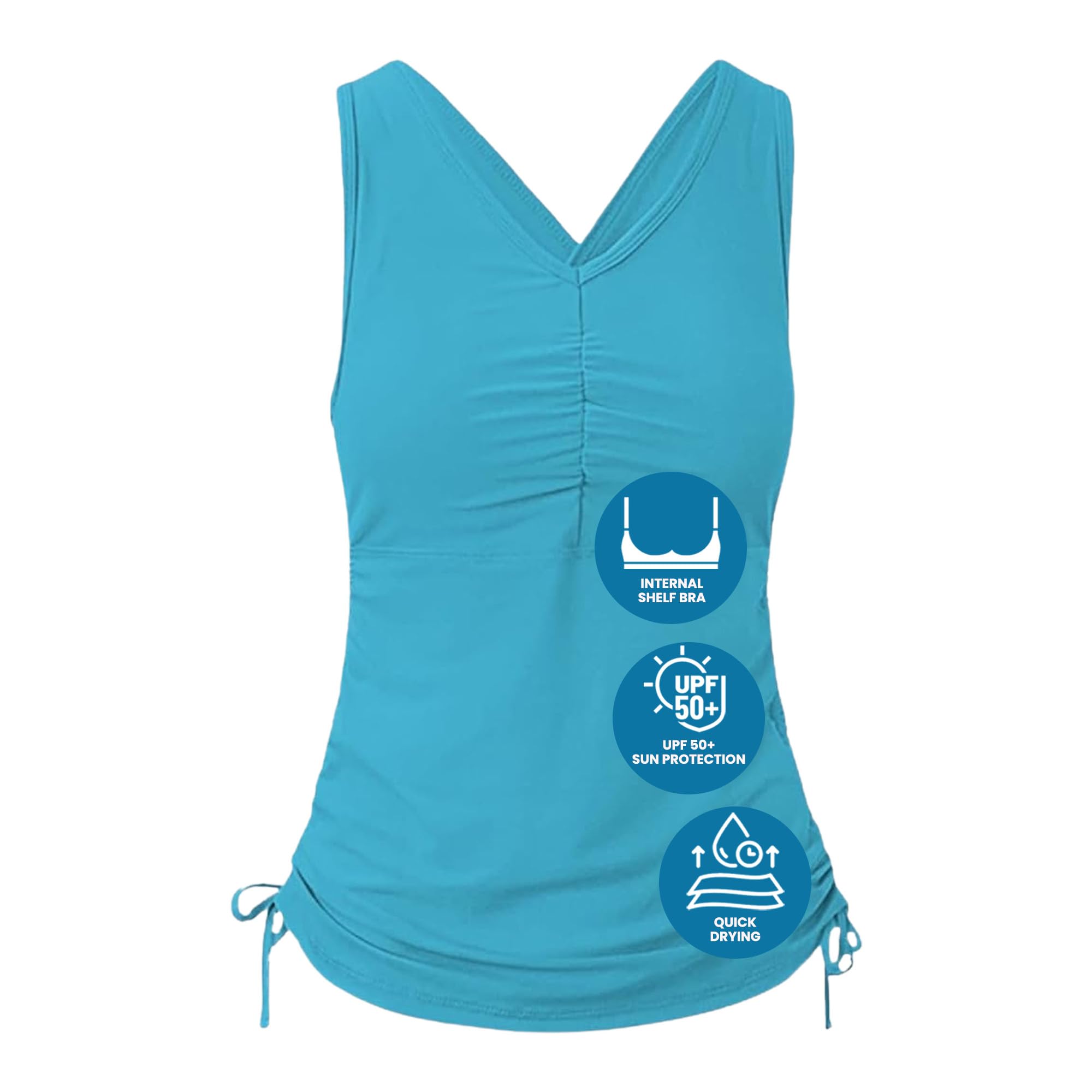 UPF 50+ Women's Ruched Tank Top-image-23