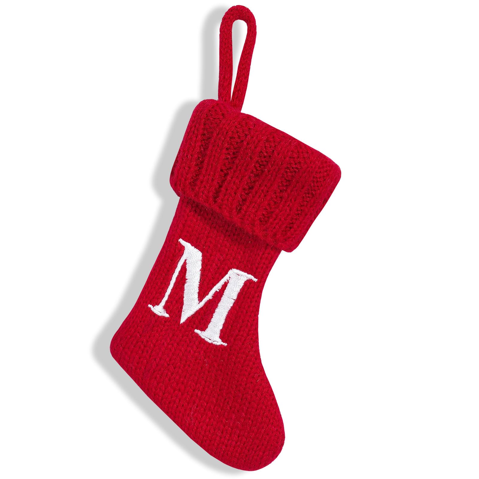 Personalised Christmas Stocking Letter A-Z Embroidered Santa Bottoms Red Xmas Gift Bag Christmas Decorations for Christmas Tree Fireplace