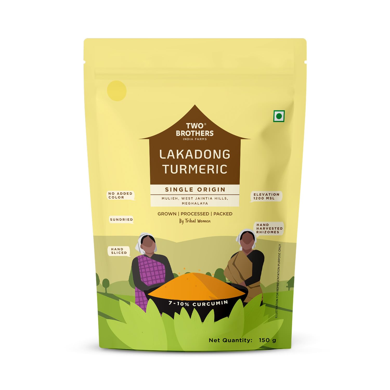 Two Brothers Organic Farms Lakadong Turmeric Powder (150g) | Single Origin | High Curcumin (10-12%) | Hand-Harvested & Sun-Dried | Rich Aroma & Deep Flavor-image-49