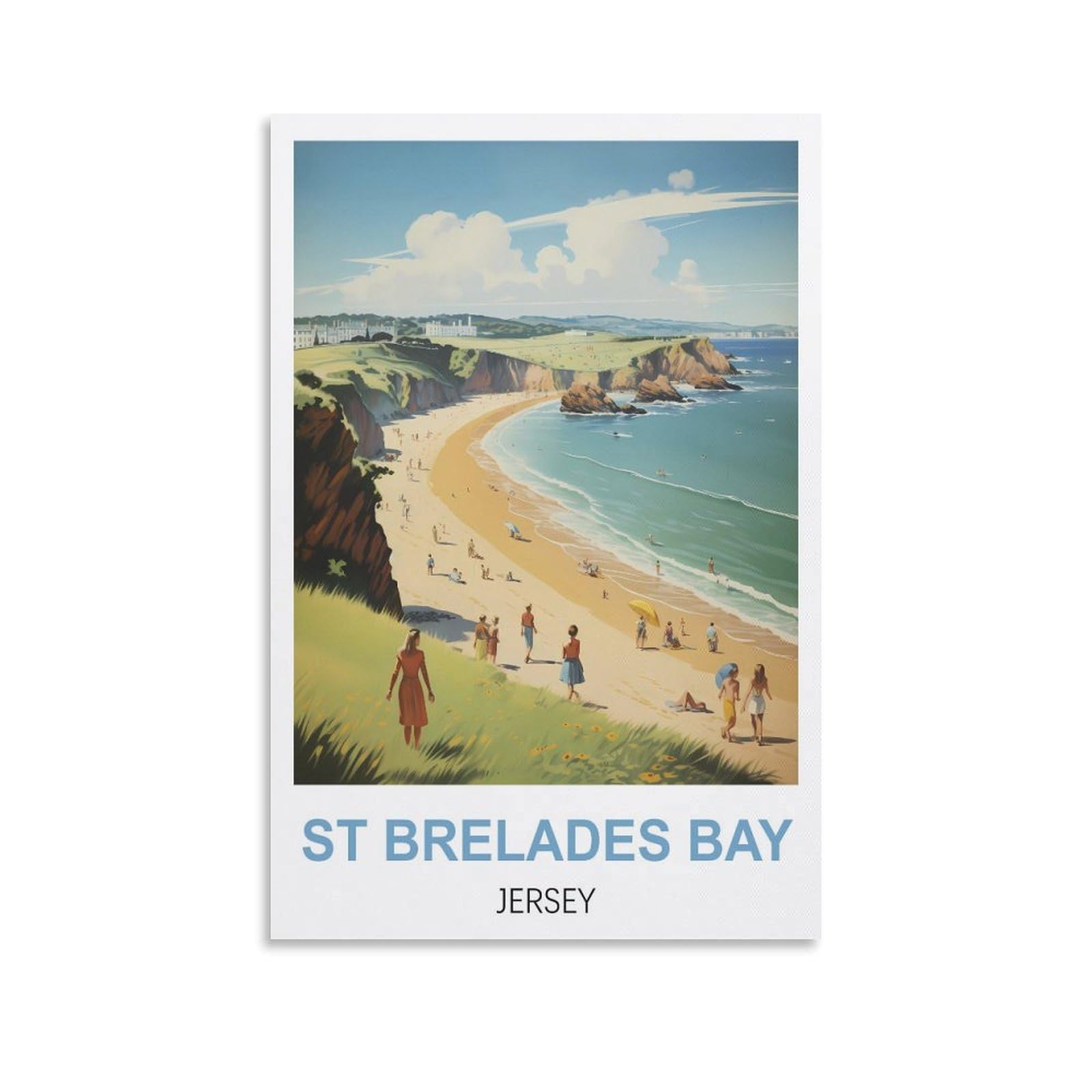 Nprzm A050 Funny Tin Signs St Brelades Bay Jersey Vintage Signs Home Kitchen Rustic Travel Metal Signs Wall Art Decor 15X30cm