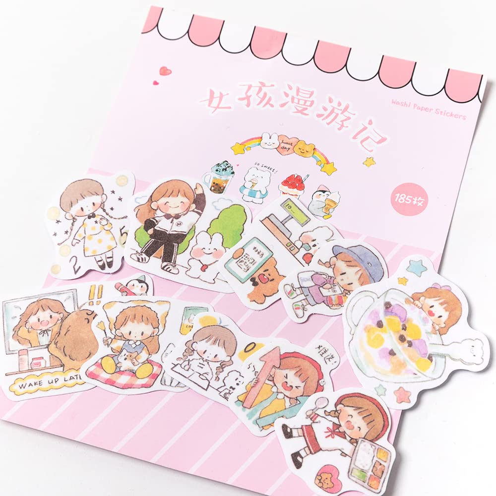 Amazon.co.jp: 185枚パッチレトロスクラップブックDIYステッカー