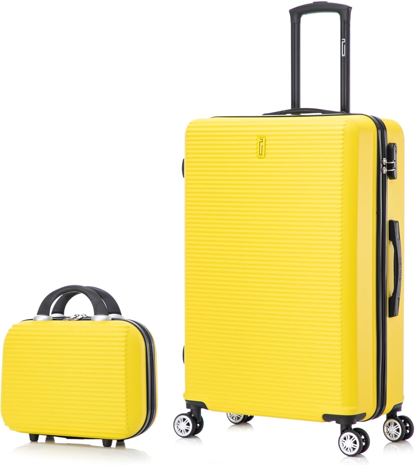 CELIMS - Valigia Grande 23 kg Rigida Leggera | Valigia da Stiva 75cm Donna | Lucchetto Integrato | ABS | Trolley Grande 75cm con 4 Ruote | Giallo