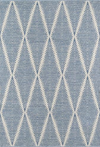 Erin Gates by Momeni River Beacon Denim Hand Woven Indoor Outdoor Area Rug, 5'7" X 7'6" Size Mat For Living Room, Bedroom, Dining Room, Nursery, Hallways, And Home Office