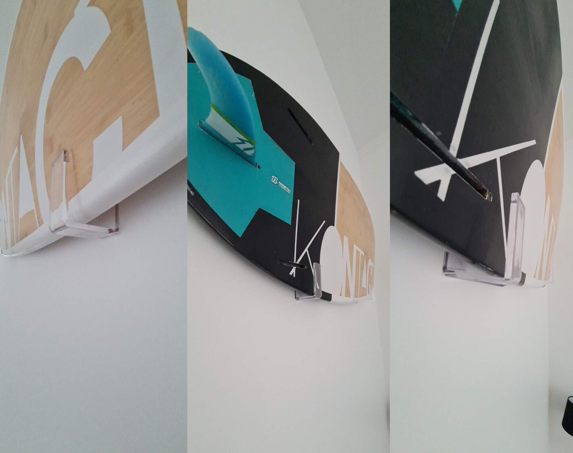 Supporto Parete Per Snowboard - Staffe Acriliche Trasparenti, 2 Pezzi - Foto 9