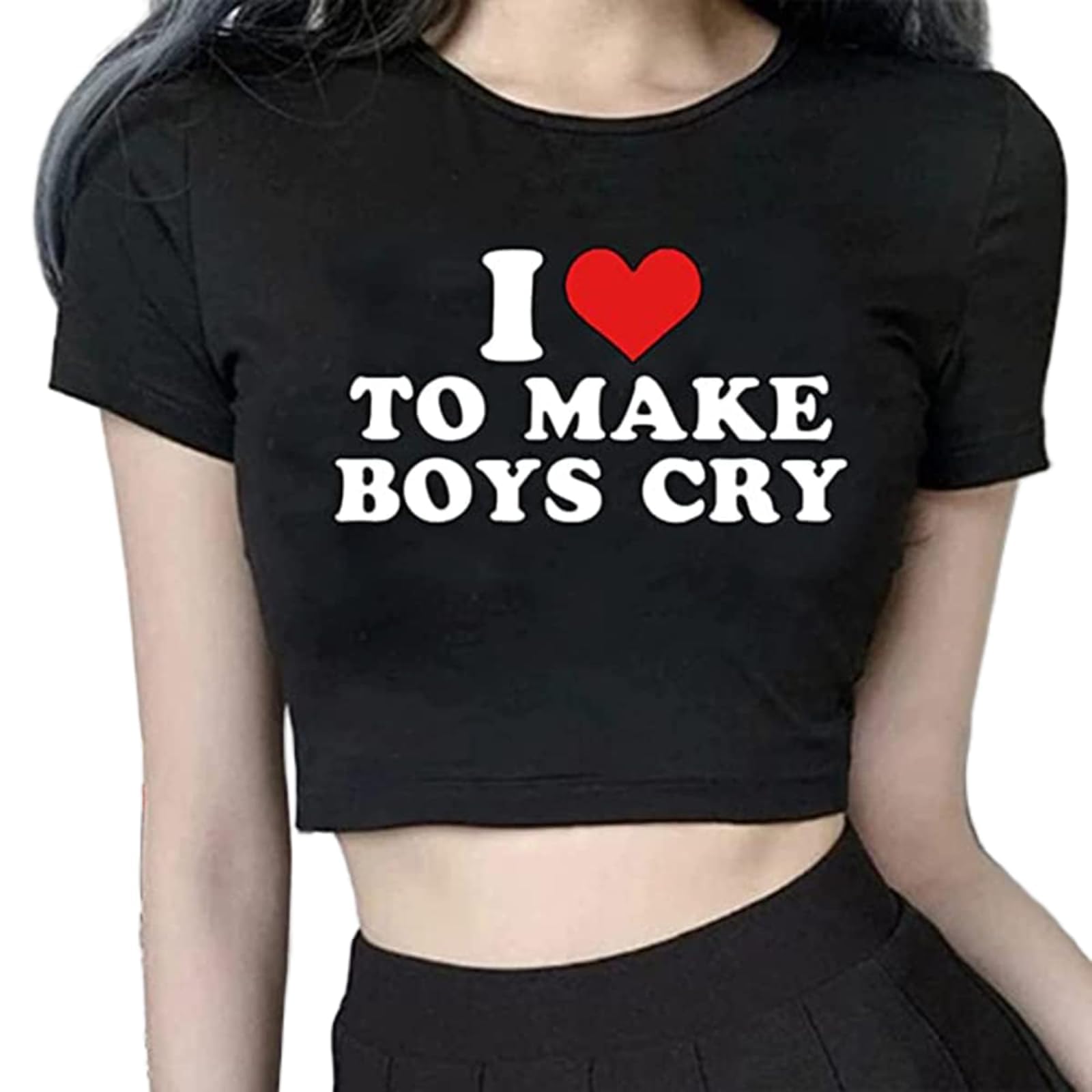 I Love My Boyfriend Shirt Baby Tees for Women Y2k Graphic Print Crop Top Slim Fit Short Sleeve E Girl Streetwear