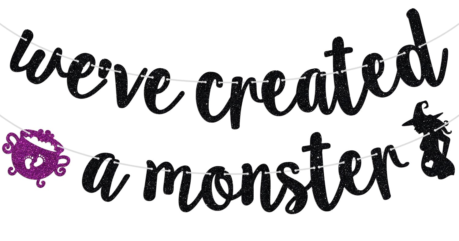 We've Created a Monster Banner, Monster Baby Shower Decorations, A Baby Is Brewing, Halloween Baby Shower/First Birthday/Pregnancy Announcement Party