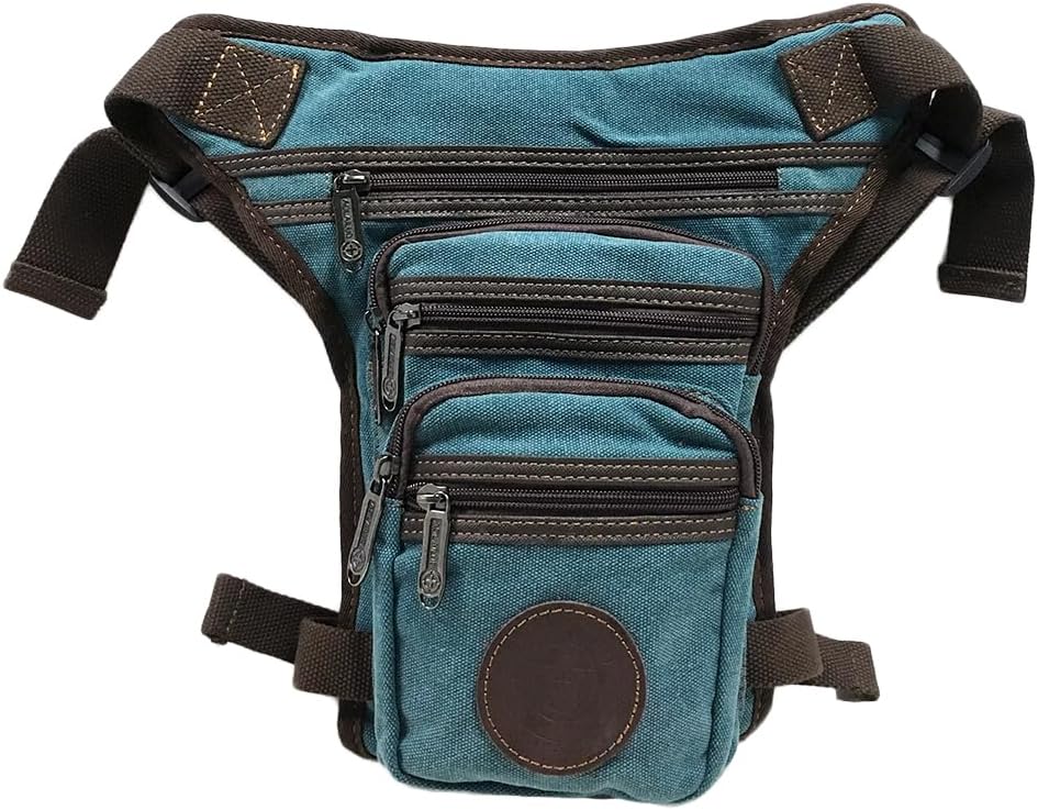 Leg Bag Thigh Bag Motorcycle Riding Drop Leg Bag Fanny Pack Canvas Fanny Pack One Shoulder Waist Side Leg Bag Light Blue