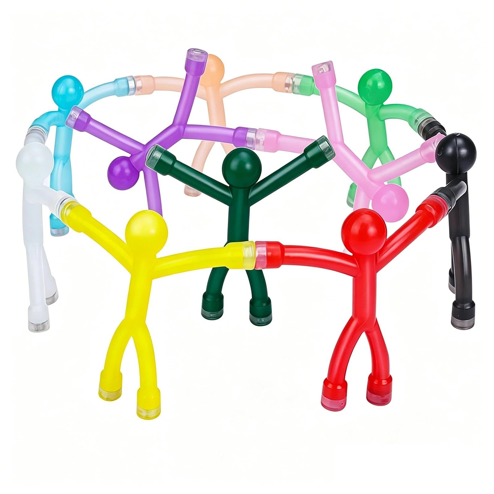 10 Pcs Magnetic Man, Sticky Men,Colorful Flexible Rubber Magnets,for Refrigerator, Door, Office, Classroom Decor