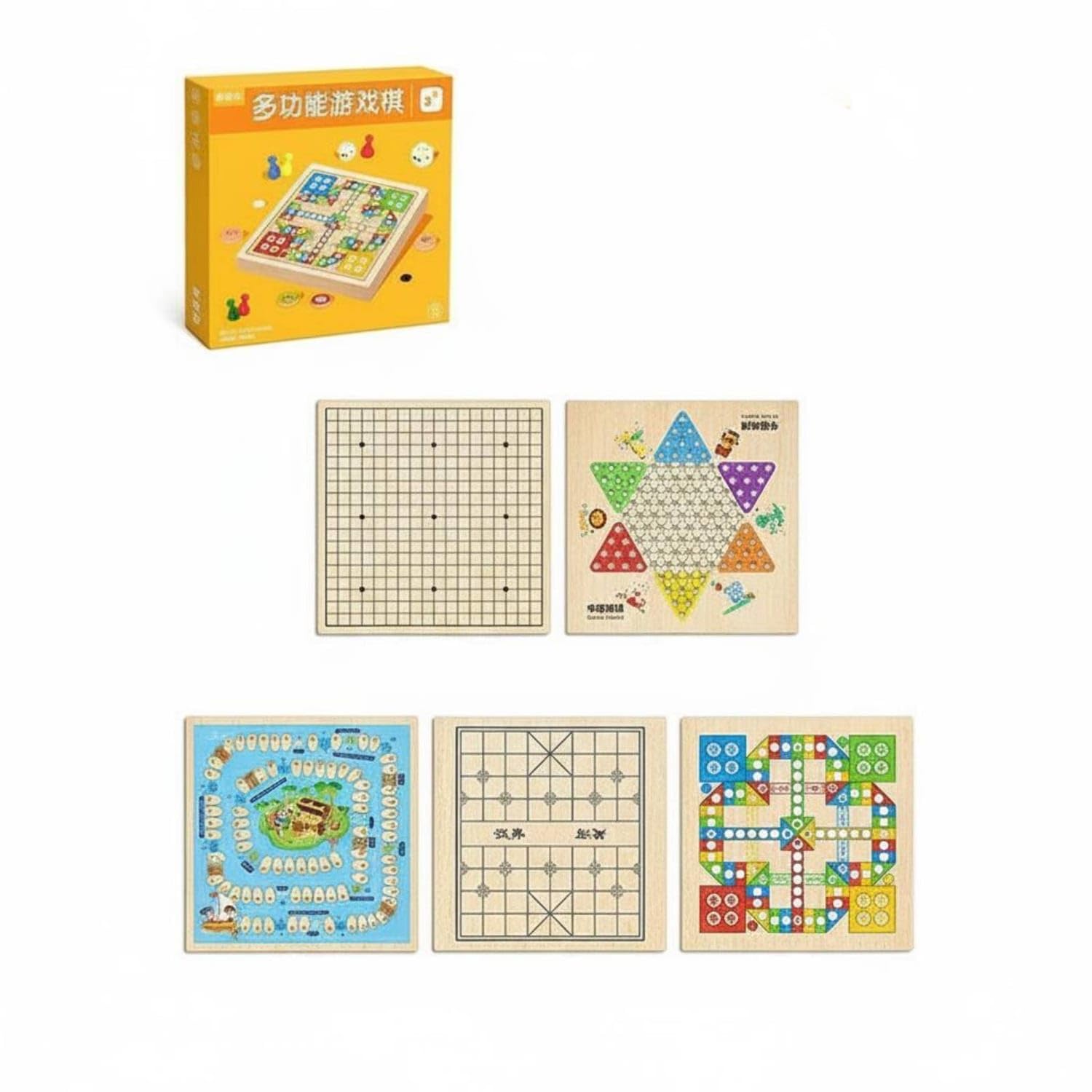 Family Fun Classic Activities Combo Box Interactive 9 in 1 Game Board Set for Children, 30x30cm 6-in-1 B-image-32
