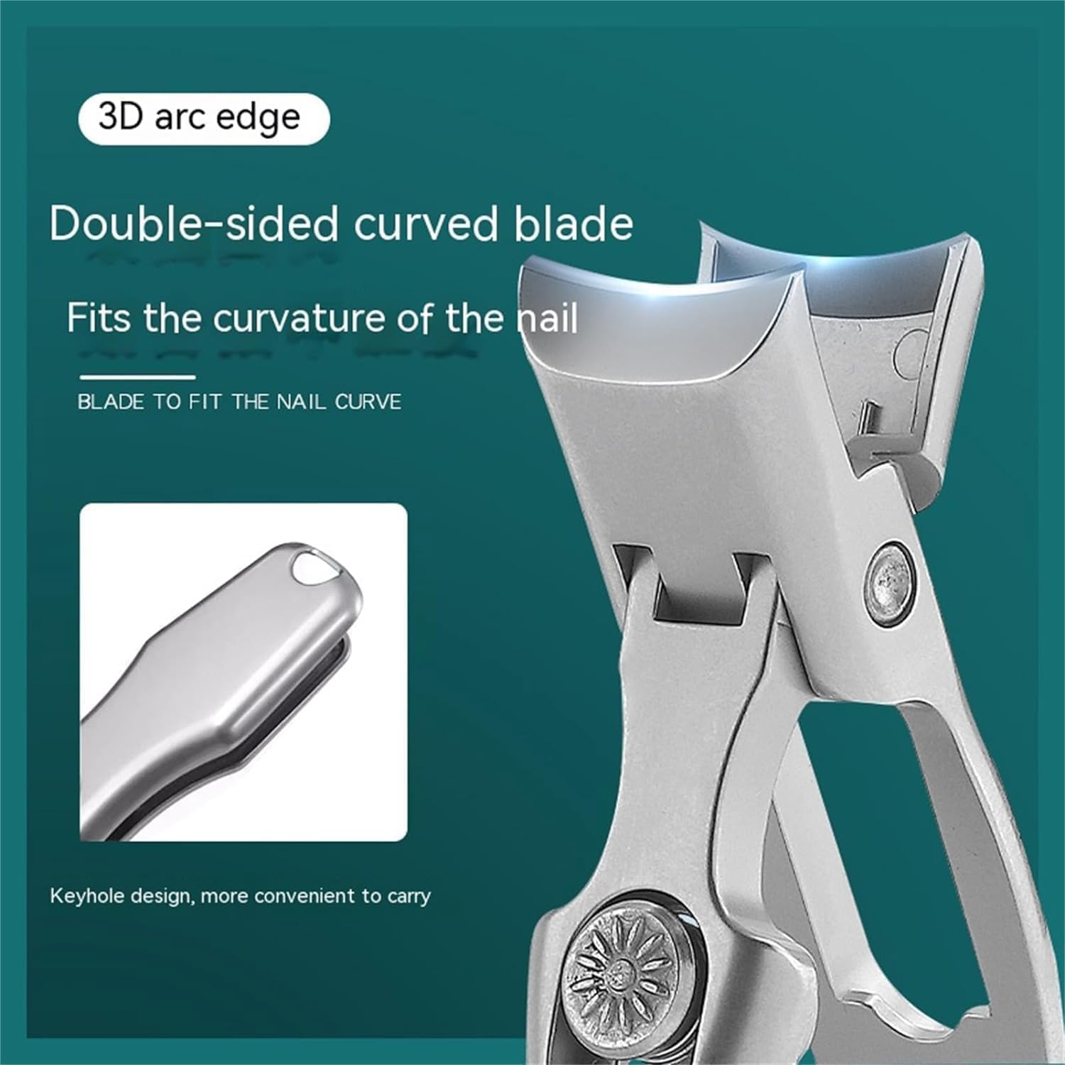 Nail Clippers with Catcher, Angled Head Precision Toenail Clipper, Extra Large Toenail Toe Nail Clippers, Stainless Steel Wide Jaw Opening No Splash Fingernail Cutters (Black)
