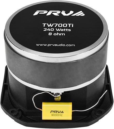 Miniatura 6 de PRV AUDIO TW700Ti Super Tweeter, 4" Titanium Bullet Super Tweeter 8 Ohm Negro, 1.5" VC Pro Audio controlador de alta frecuencia, 107dB 120 vatios