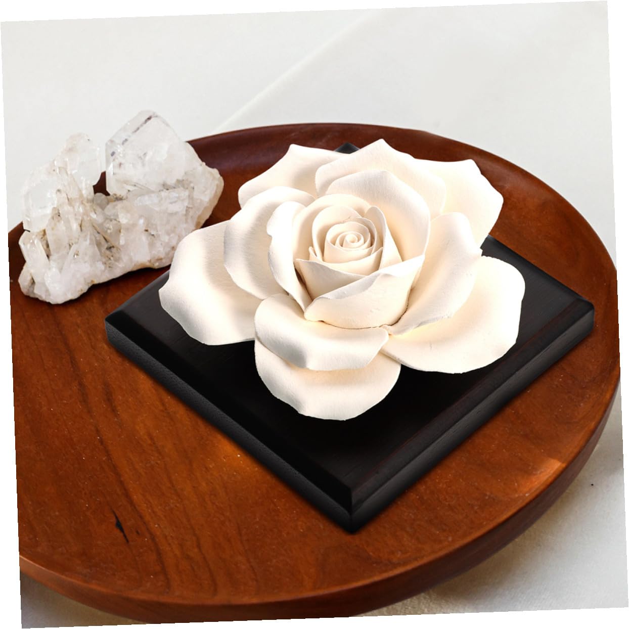 Diffuseur de Parfum Voiture en Céramique, Rose, Lot de 2, Surface Lisse, pour Voiture et Bureau, Décoration D'intérieur