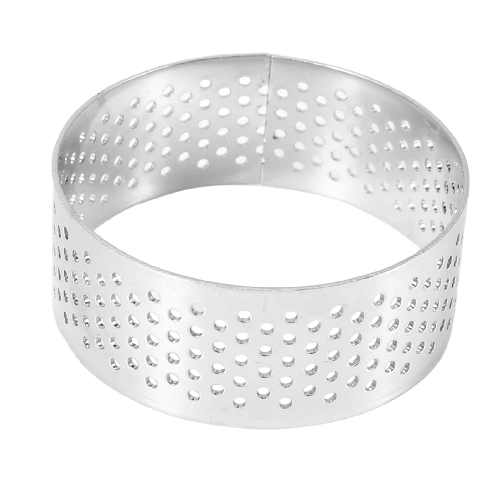 20 anneaux à tarte perforés en acier inoxydable de 5 cm