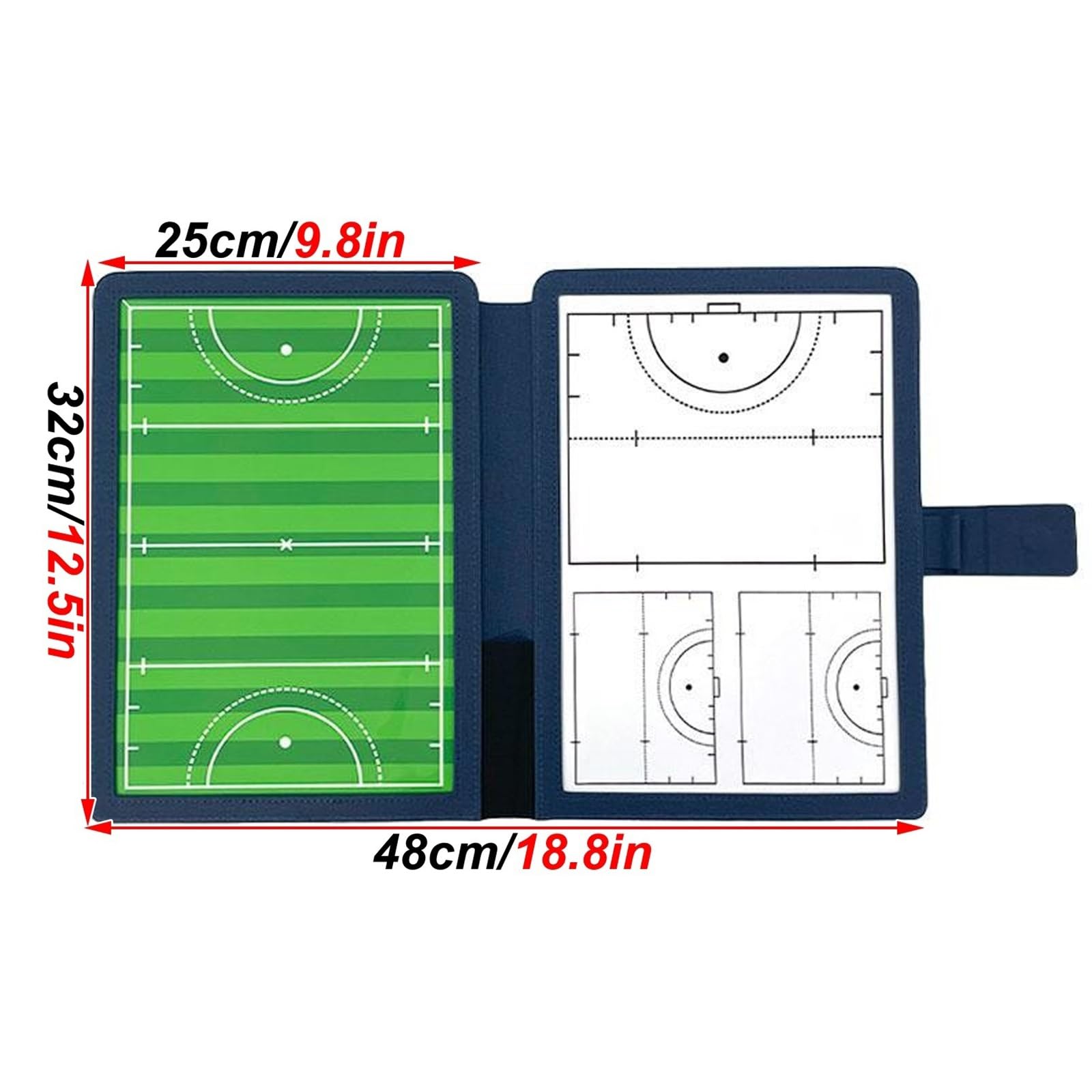 Taktikbrett Taktikmappe Hockey, Profi Basketball Coaching Board, Inklusive 2 Abwischbarer Stifte, Strapazierfähiges Material, Beidseitig Nutzbar, Leicht zu Transportieren