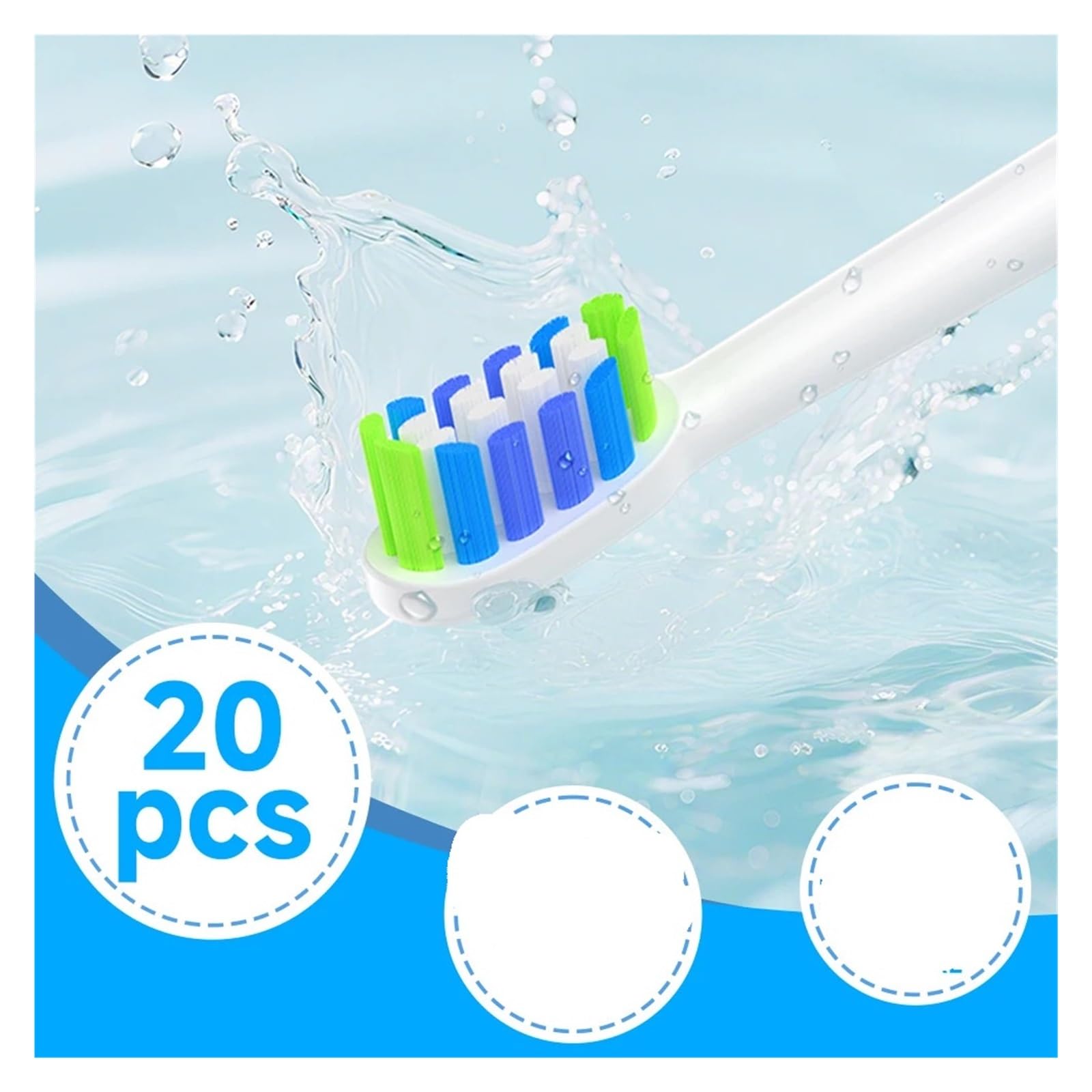 20PCS Cabezales de cepillo, compatible con Philips | Cabezales de repuesto de plástico para cepillado diario y cambio rutinario(20HB70C)