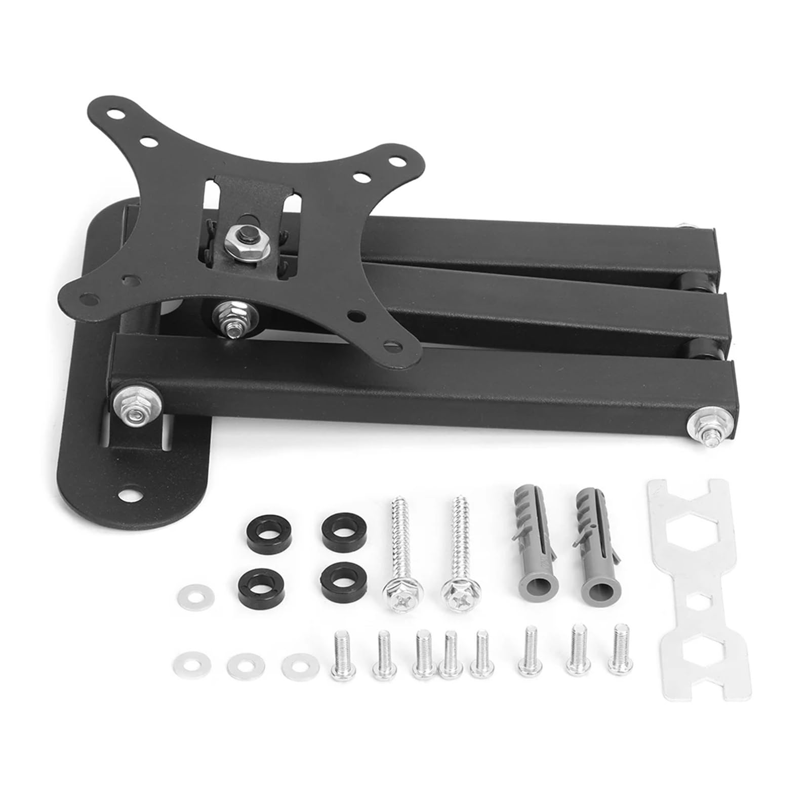Supporto universale telescopico da parete con supporto di carico 40 kg per monitor LCD da 17 a 32 pollici, supporto di espansione regolabile per TV (2 pezzi)