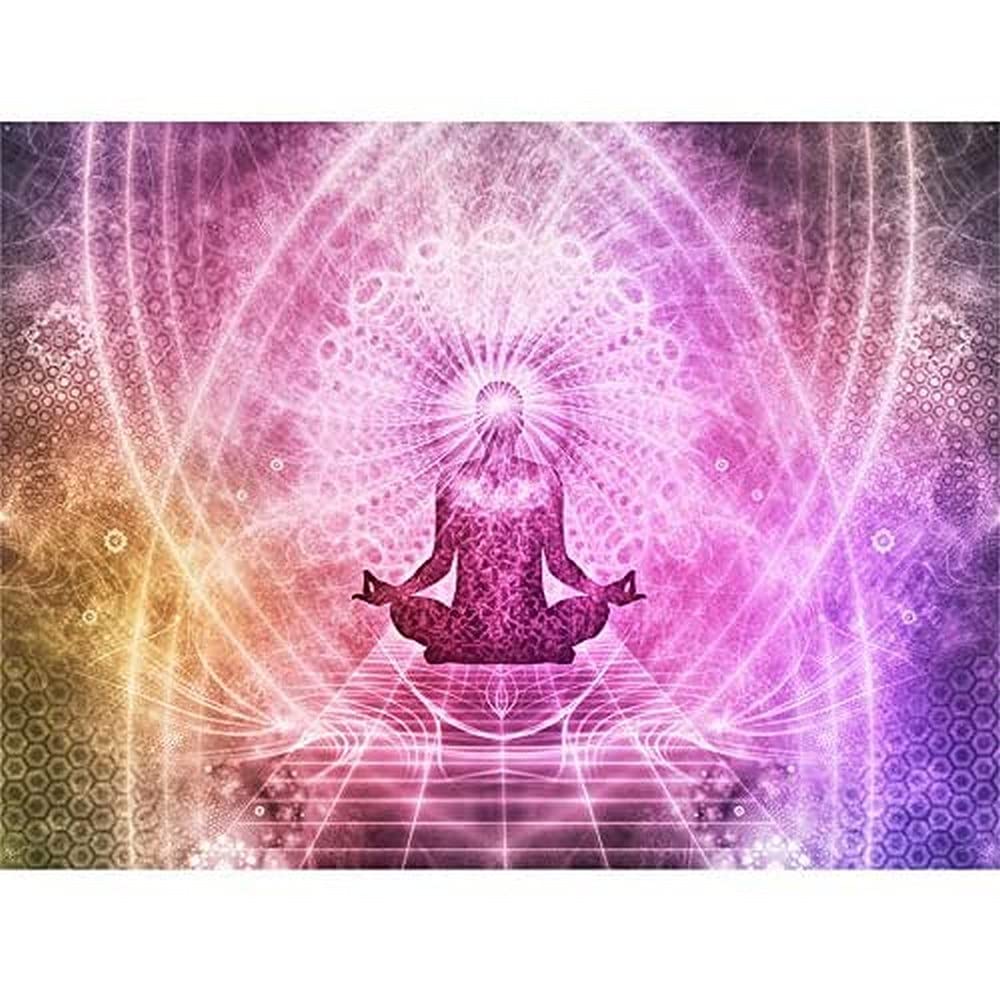 Buddhism Yoga Pose Psychedelic Wall Art Print