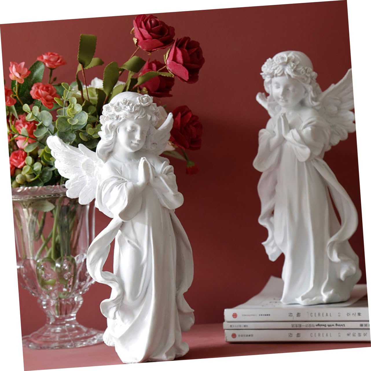 Mipcase 1pezzi Statua Angeli in Preghiera Ornamento Artistico Angelico Decorazione Scultorea per Casa e Ufficio Materiale