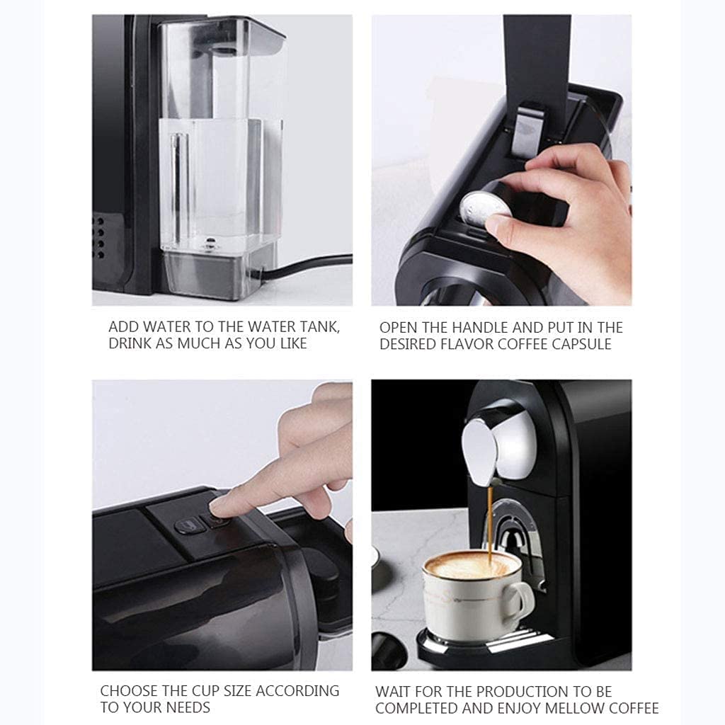 Vaporizador de Leche Batidora de Leche Calentador de Leche Máquina de café de cápsulas Totalmente automática Máquina de café expreso Cápsula Compatible Bomba de Alta presión de 19 Bares LSDRAL