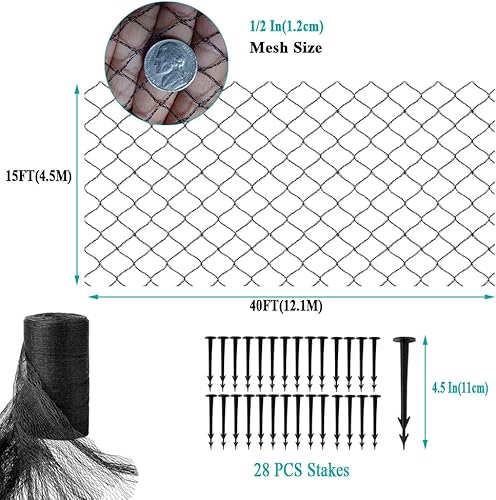 Miniatura 9 de Vocray Red para estanque y piscina, 10 x 10 pies, red de estanque Koi resistente para hojas, malla para estanque de jardín, red de piscina,