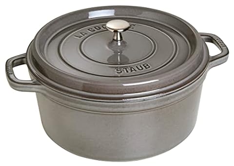STAUB Gusseisen Bräter/Cocotte, Rund 28 cm, 6,7 L, Graphitgrau