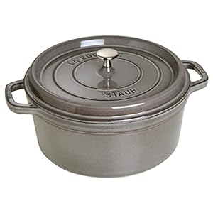 Staub 1003926 Cast Iron Roaster/Cocotte, Round 28 cm, 6.7 L, Graphite Grey