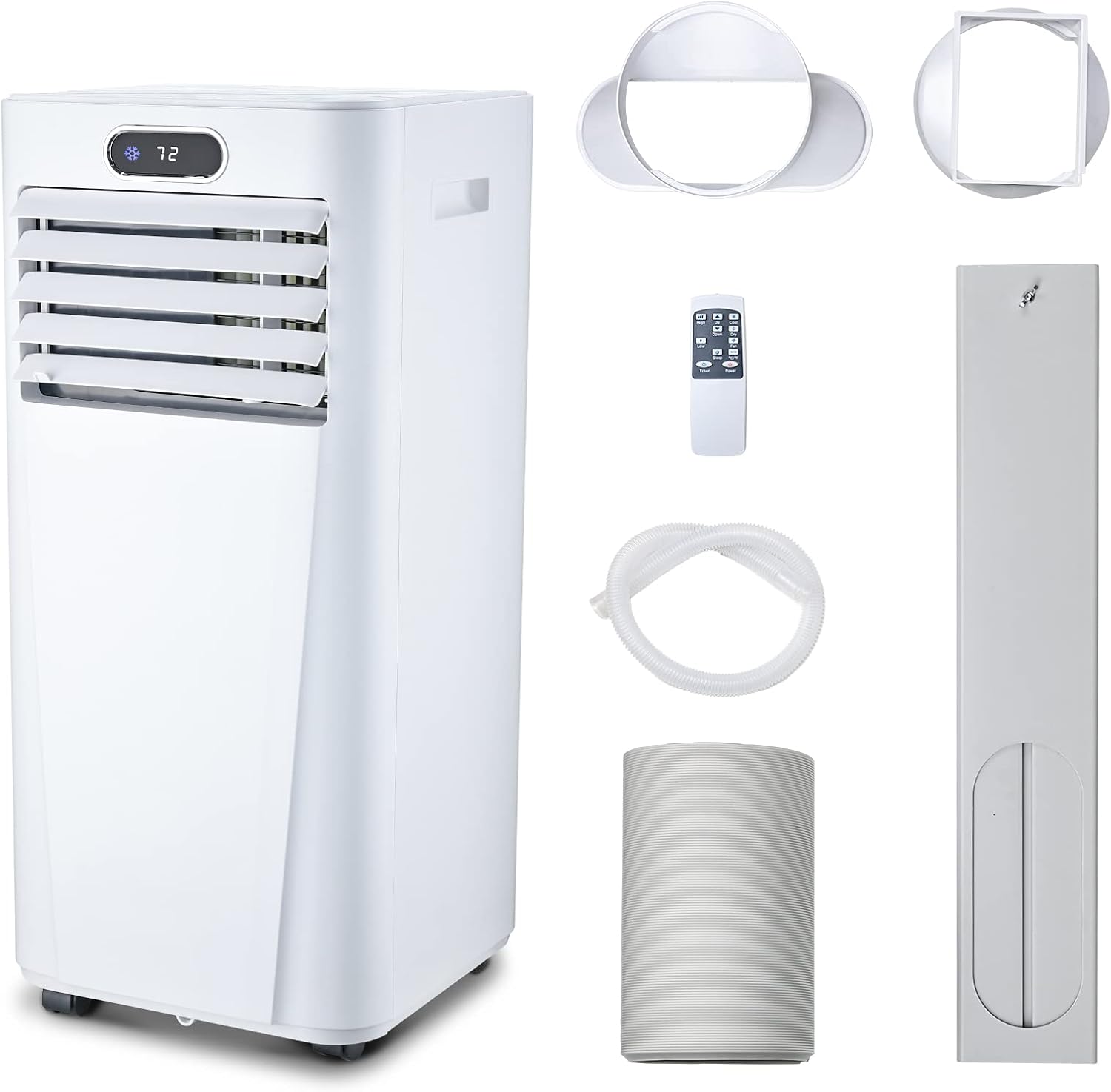 Reusable air filter being removed from portable air conditioner