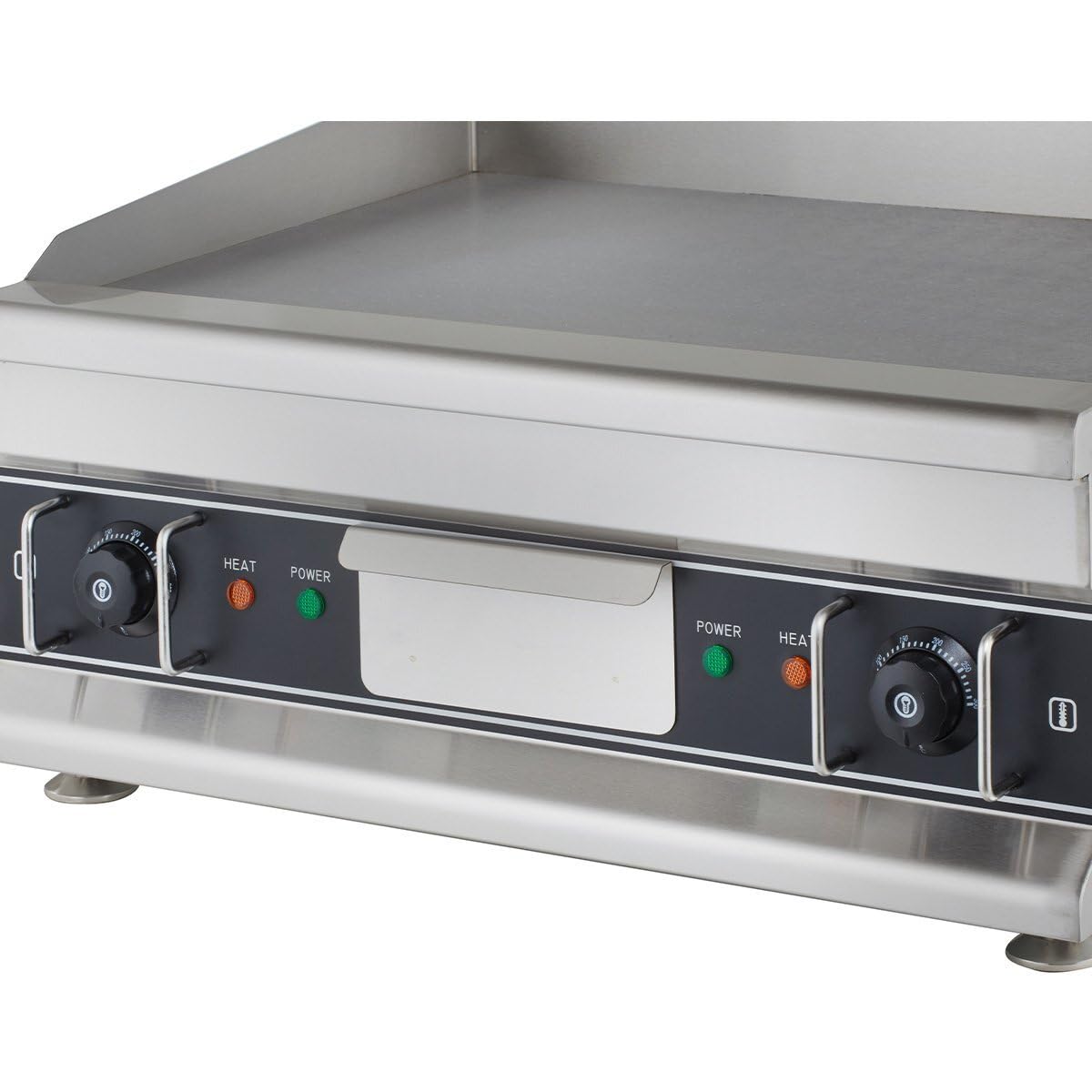 GastroHero Piastra elettrica liscia, 600 mm, da tavolo, 5 kW, in acciaio inox, 2 zone di riscaldamento, 400 V, professionale, per cucina e gastronomia