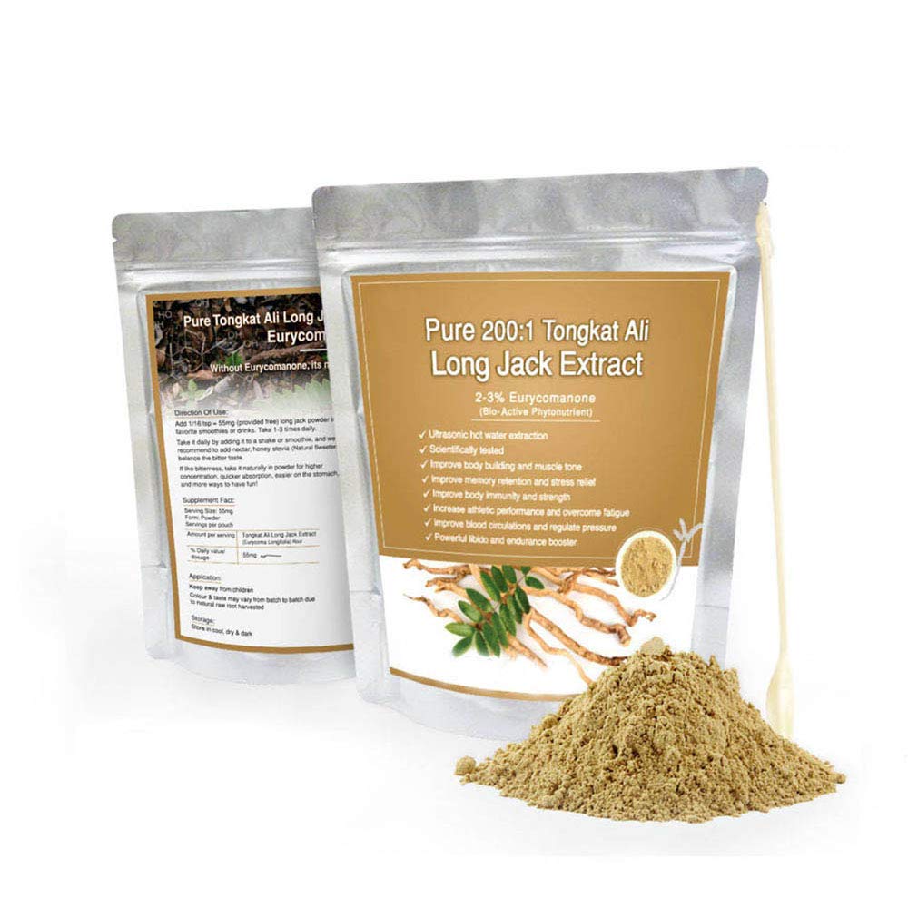 Standardized Herbal Extract Tongkat Ali Long Jack Eurycoma longifolia Root Extract 2-3% Eurycomanone Bio-active Phytonutrient 100g Effective Men Performance Testo Endurance Immunity & Strength Booster