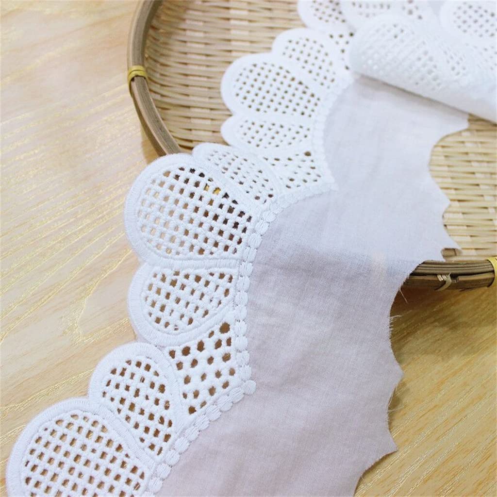 Générique Ruban brodé en Coton Creux en Dentelle Blanche Bricolage Robe en Dentelle Faite à la Main Rideaux vêtements Accessoires de Couture (Couleur : Blanc, Taille : 11 cm) (Blanc 11 cm)
